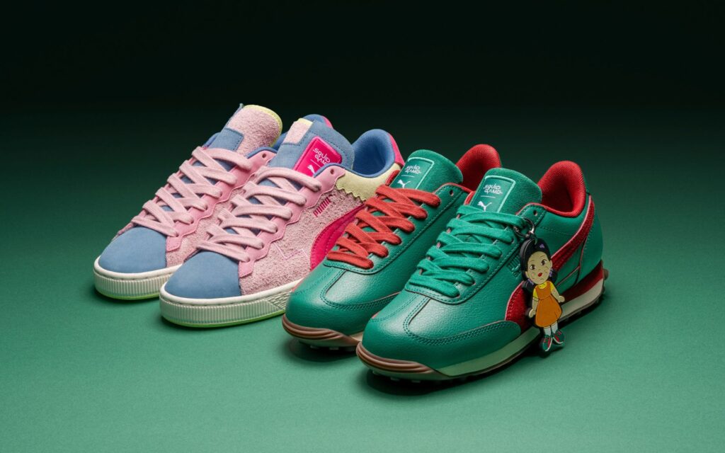 Calzado de la colaboración PUMA x Squid Game