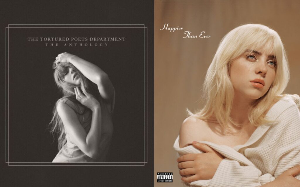 Taylor Swift The Tortured Poets Department. Billie Eilish Happier than ever