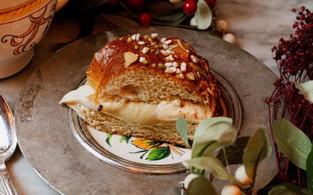 Roscón de tiramisù y pistacho